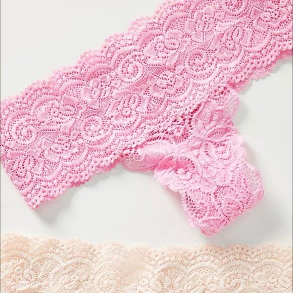 Anthropologie Dainty Laced Thong Panty Packaged Set Plus 1X NEW - Picture 1 of 4